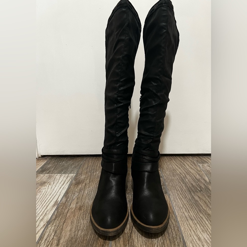 Maurices Eden Stitch Detail Tall Boot, black, women’s size 9.5